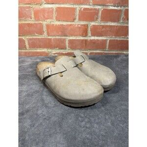 Birkis Birkenstock Boston Clog Style Classic Leather Gray Adult 240 Size M4/L6
